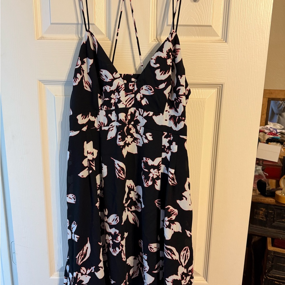 Express Black and Pink Floral Dress